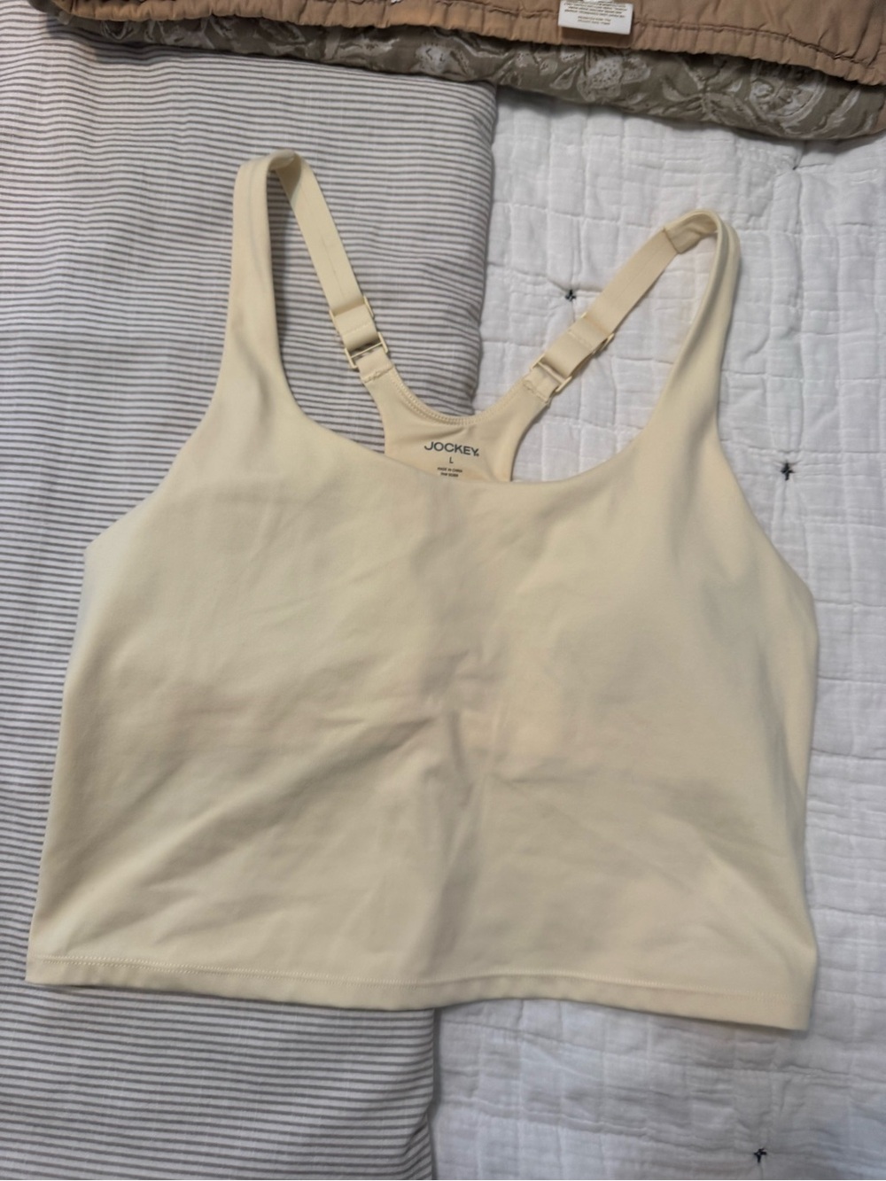 Jockey Women's butter yellow Racerback Crop Top